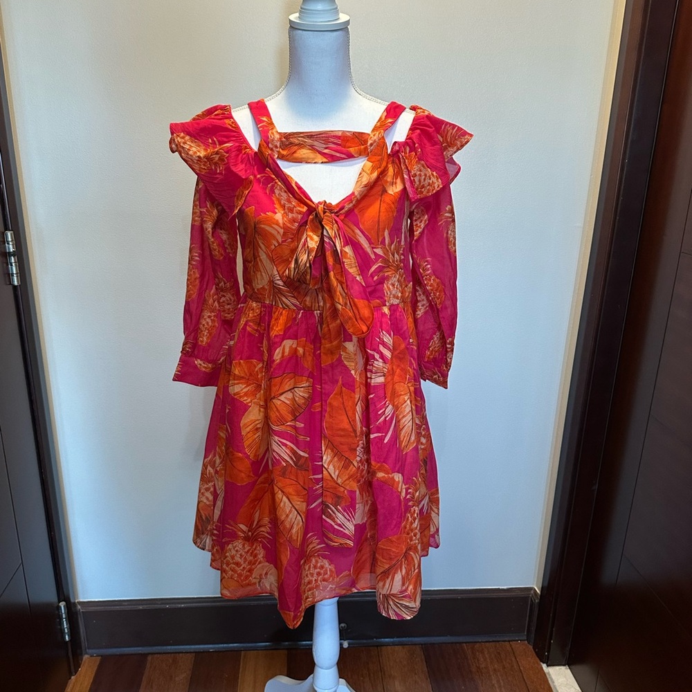 Twin set Vibrant Pink and Orange Floral Dress - Picture 11 of 16